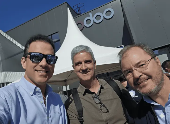 Foto Luís Brito Antunes (Thinkopen), Pedro Castro Silva (Exo) e Jorge Carrilho (Thinkopen) | Responsáveis pela parceria 