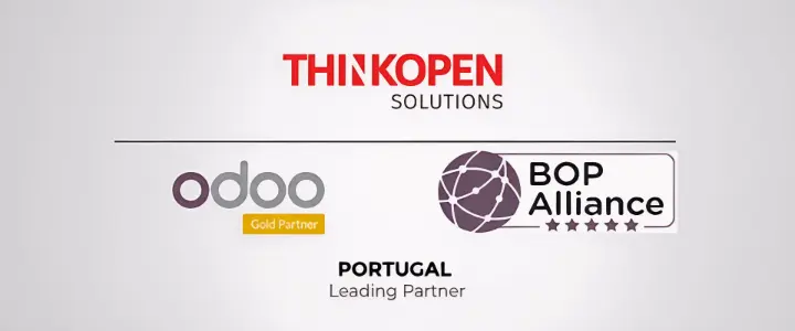 Logos Odoo Gold, ThinkOpen Solutions e BOP Alliance: Único Parceiro em Portugal, Top 12 Mundial